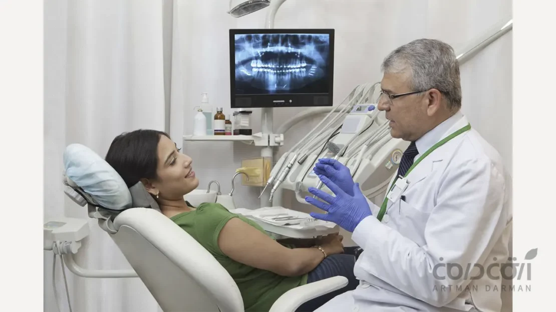تصویری از مشورت با دندانپزشک در مورد جدیدترین روش های ترمیم دندان
